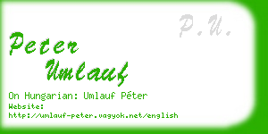 peter umlauf business card